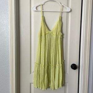 Wild Fable Neon Yellow Tier  Dress